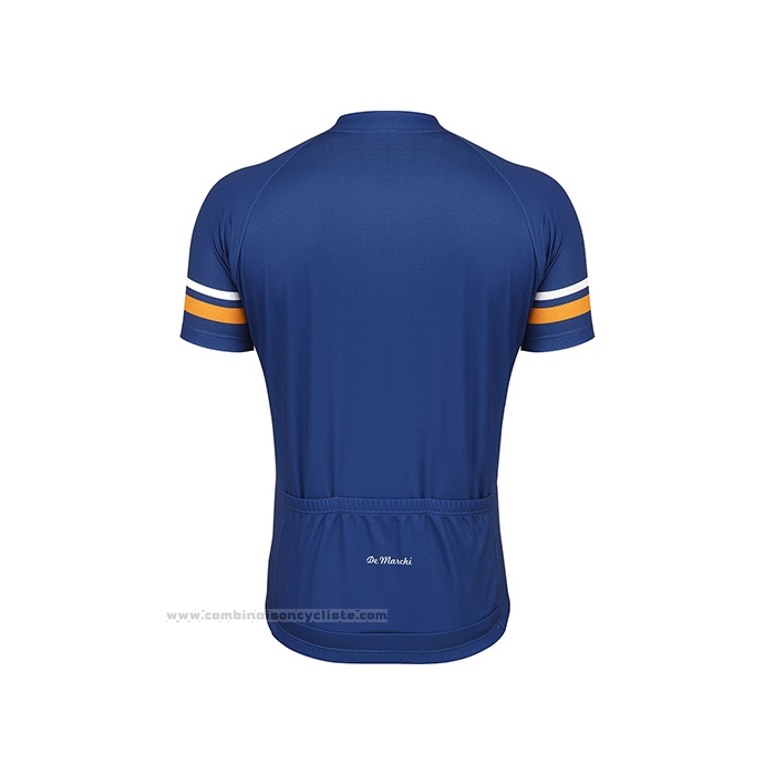 2021 Maillot Cyclisme de Marchi Bleu Manches Courtes et Cuissard